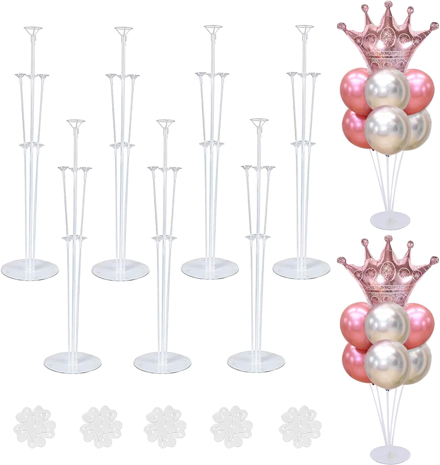 7 Sets Balloon Stands for Table Balloon Stand Kits Clear Table Balloon Centerpiece Stand Balloon Holder Decorations for Birthday Baby Shower Graduation Party Decorations