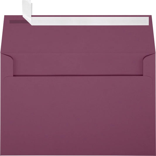 LUXPaper A9 Invitation Envelopes | Peel & Press | 5 3/4" x 8 3/4" | Vintage Plum | 80lb. Text | 50 Qty