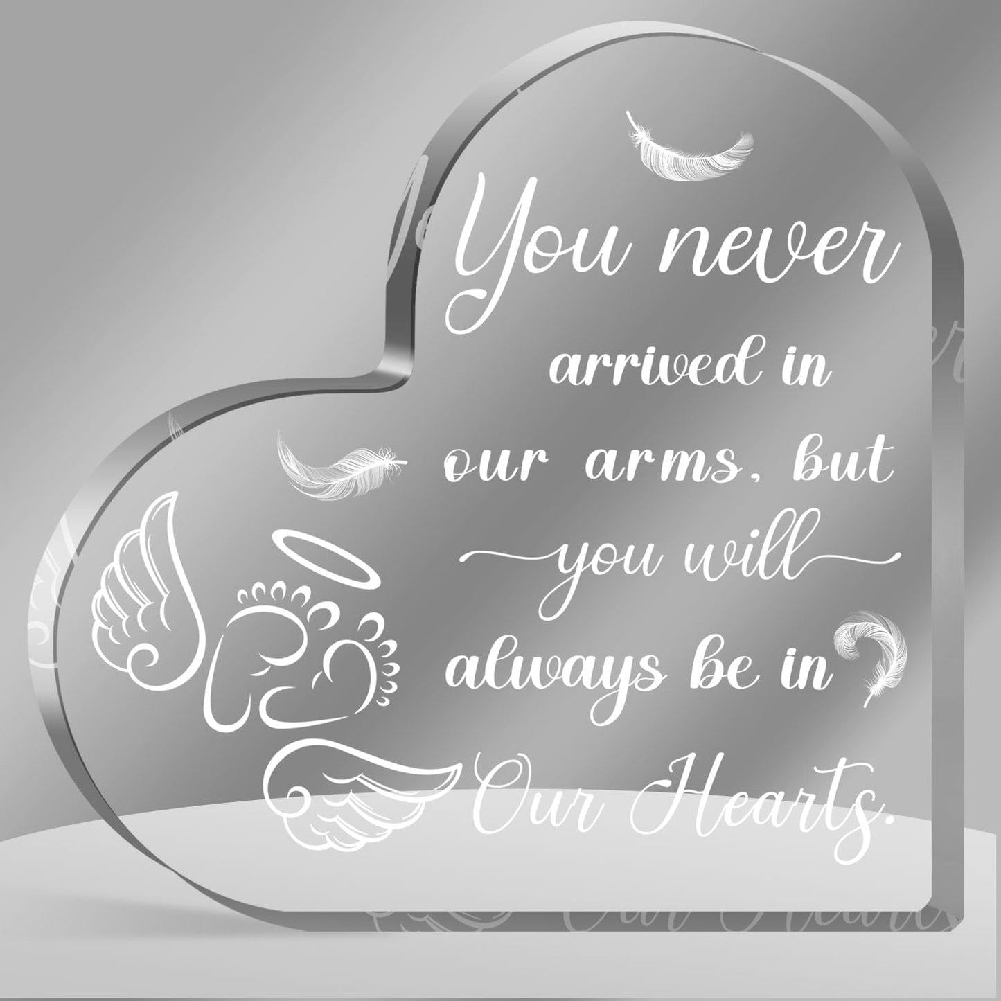 Miscarriage Gifts for Mothers, Acrylic Heart Paperweight Keepsake, Infant Loss Sympathy Gift, Loss of Baby Memorial, Remembrance Sympathy Gifts