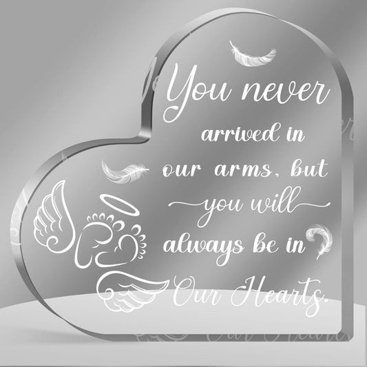 Miscarriage Gifts for Mothers, Acrylic Heart Paperweight Keepsake, Infant Loss Sympathy Gift, Loss of Baby Memorial, Remembrance Sympathy Gifts