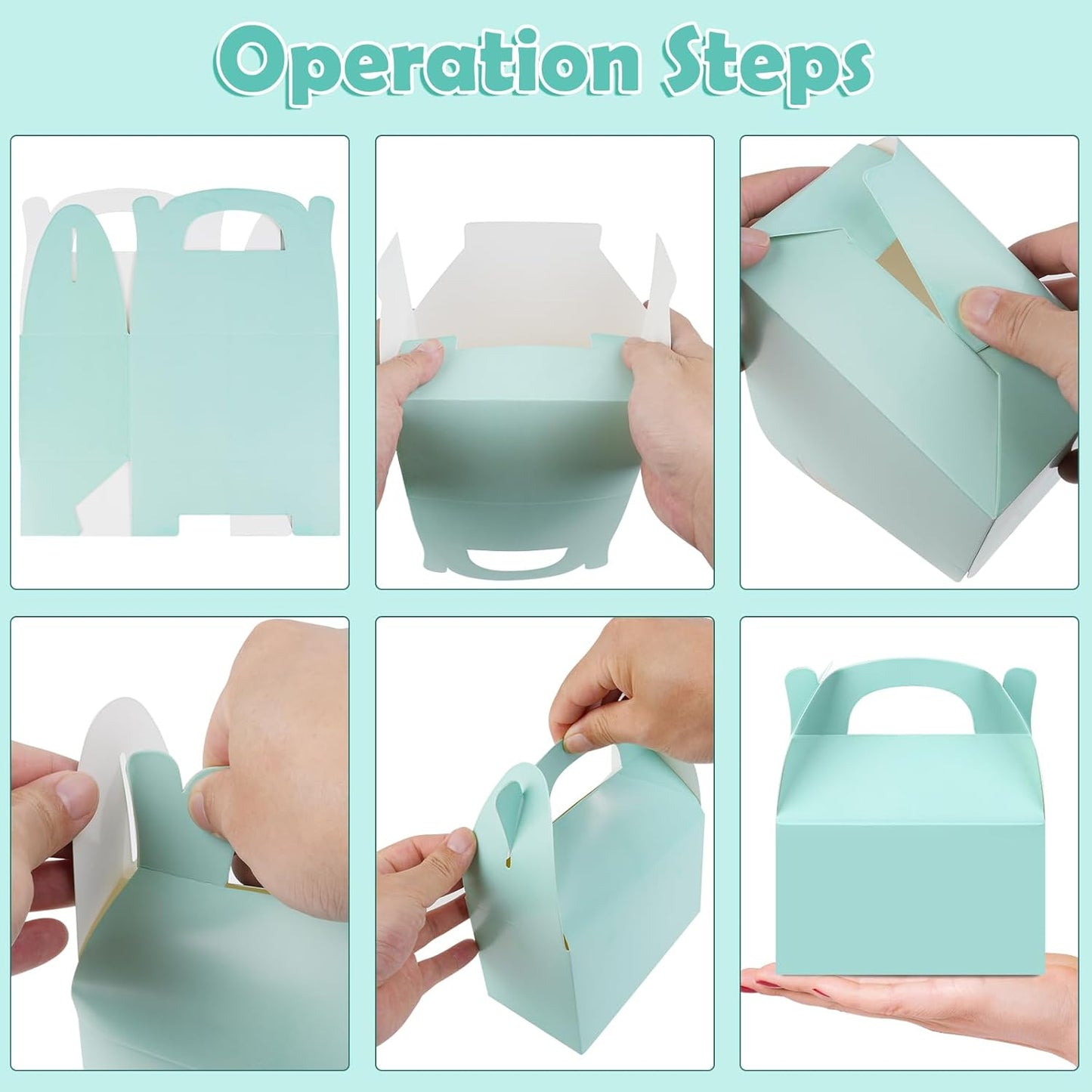 24 Pcs Pastel Party Favor Treat Boxes, Colorful Paper Candy Gift Gable Boxes for Party Favors, Pastel Goodie Box for Birthday Wedding Spring Easter Parties Supplies Decorations, 6 x 3.5 x 3 Inches