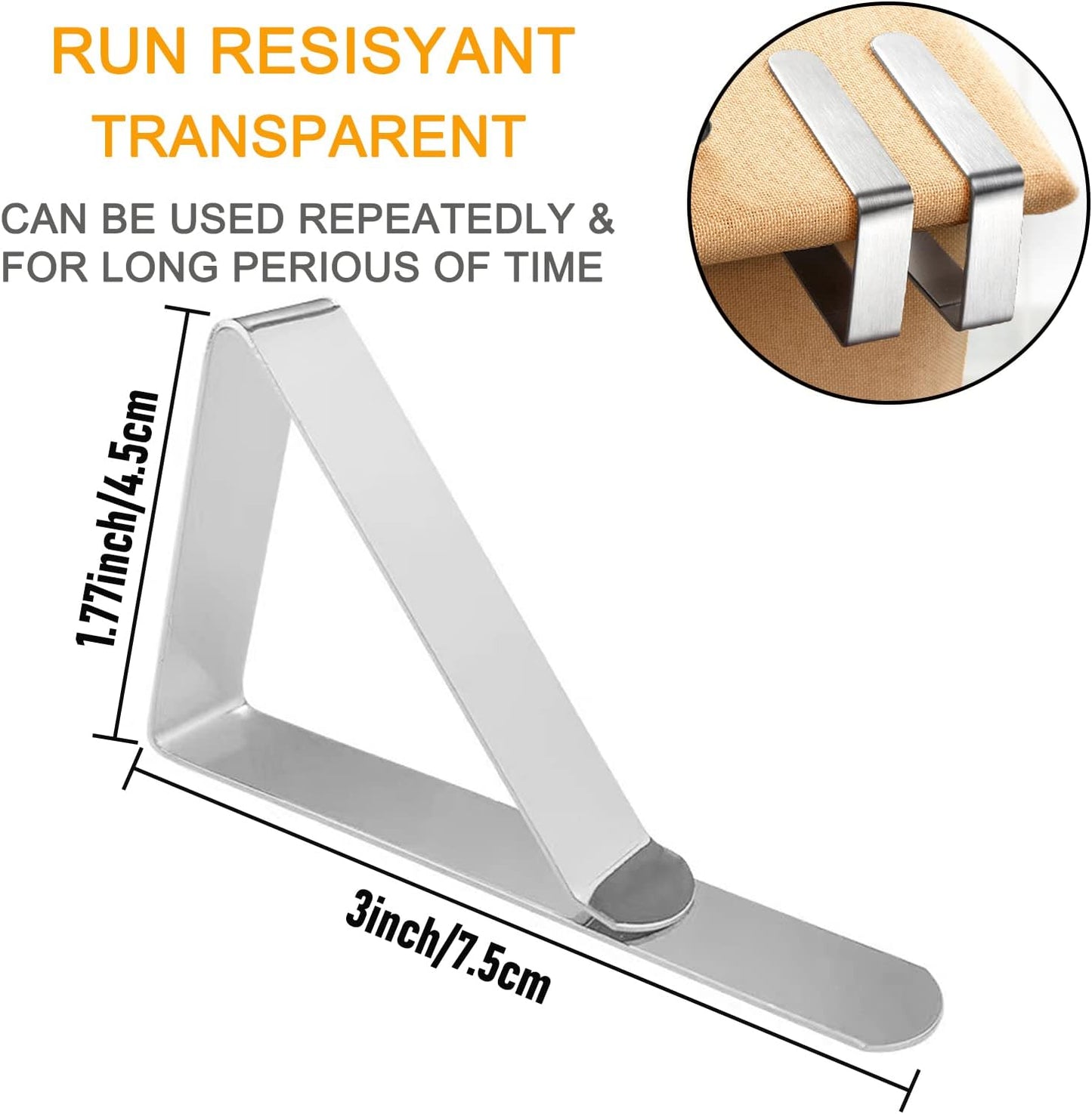 60pcs Tablecloth Clips,Heavy Duty Picnic Table Clips, Stainless Steel Table Cloth Cover Clamps, Table Cloth Holders Ideal for Home Wedding Party Indoor Outdoor Camping Picnic