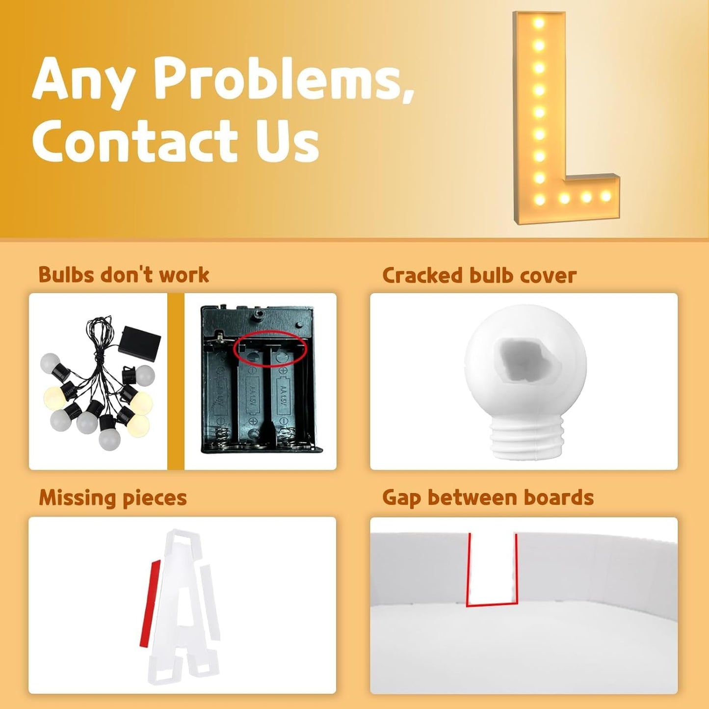 imprsv Marquee Light Up Letters, 4FT Mosaic Letters with Light for Baby Shower Graduation Party Decor, Large L for Engagement Wedding Party Decorations (Need to Assemble)