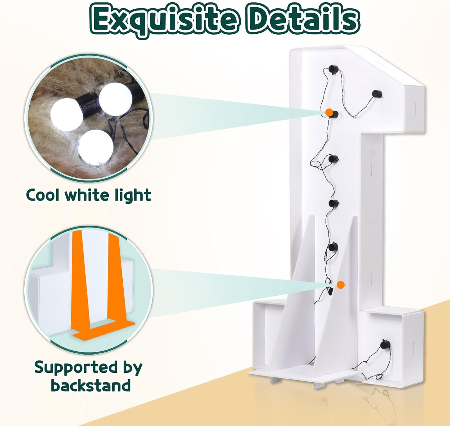 Marquee Numbers 3 Feet Tall Big Light Up Numbers 60th Birthday Decorations Women Men White Anniversary Party Decor Large Cardboard Prop Backdrop Sign 60