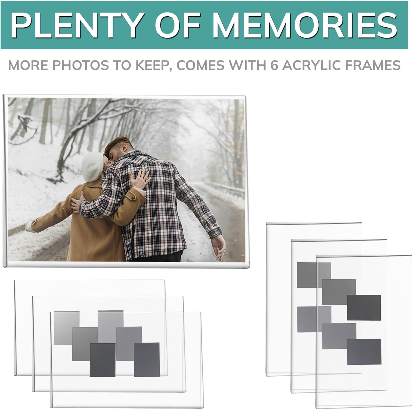 pbf 3-Pack 5x7 & 3-Pack 7x5 Magnetic Picture Frames for Refrigerator | Clear Magnetic Acrylic Frames | Magnetic Photo Holders for Fridge, Locker, Photo Board, Art Display, Sign Holder