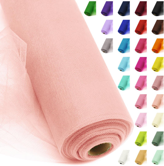 54" Tulle Fabric Rolls Blush Tutu Spool Bolt for DIY Wedding Decoration Baby Shower Tutu Skirt Gift Wrapping Roll Packaging