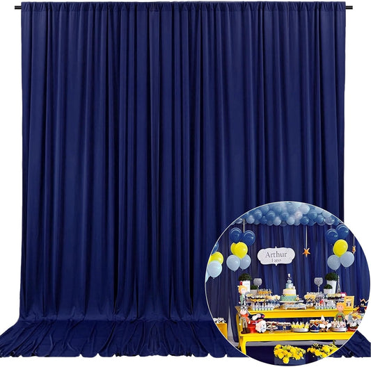 10 x 7 Feet Royal Blue Backdrop Curtain for Partie, Background Curtains for Photoshoot, Birthday, Wedding, Halloween, Thanksgiving, Christmas Day, New Year Party Decorations 5Ft x 7Ft, 2 Panels