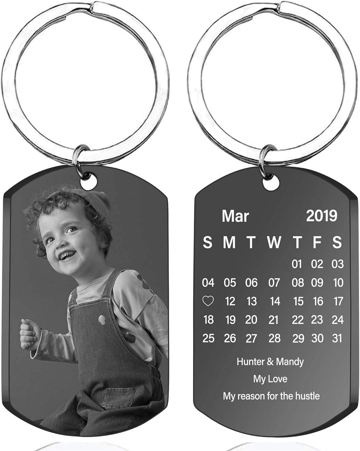 Personalized Double-sided Photo Text+Icons Keychain Drive Safe Boy Girlfriend Pet Memorial Anniversary Custom Keychain Gifts