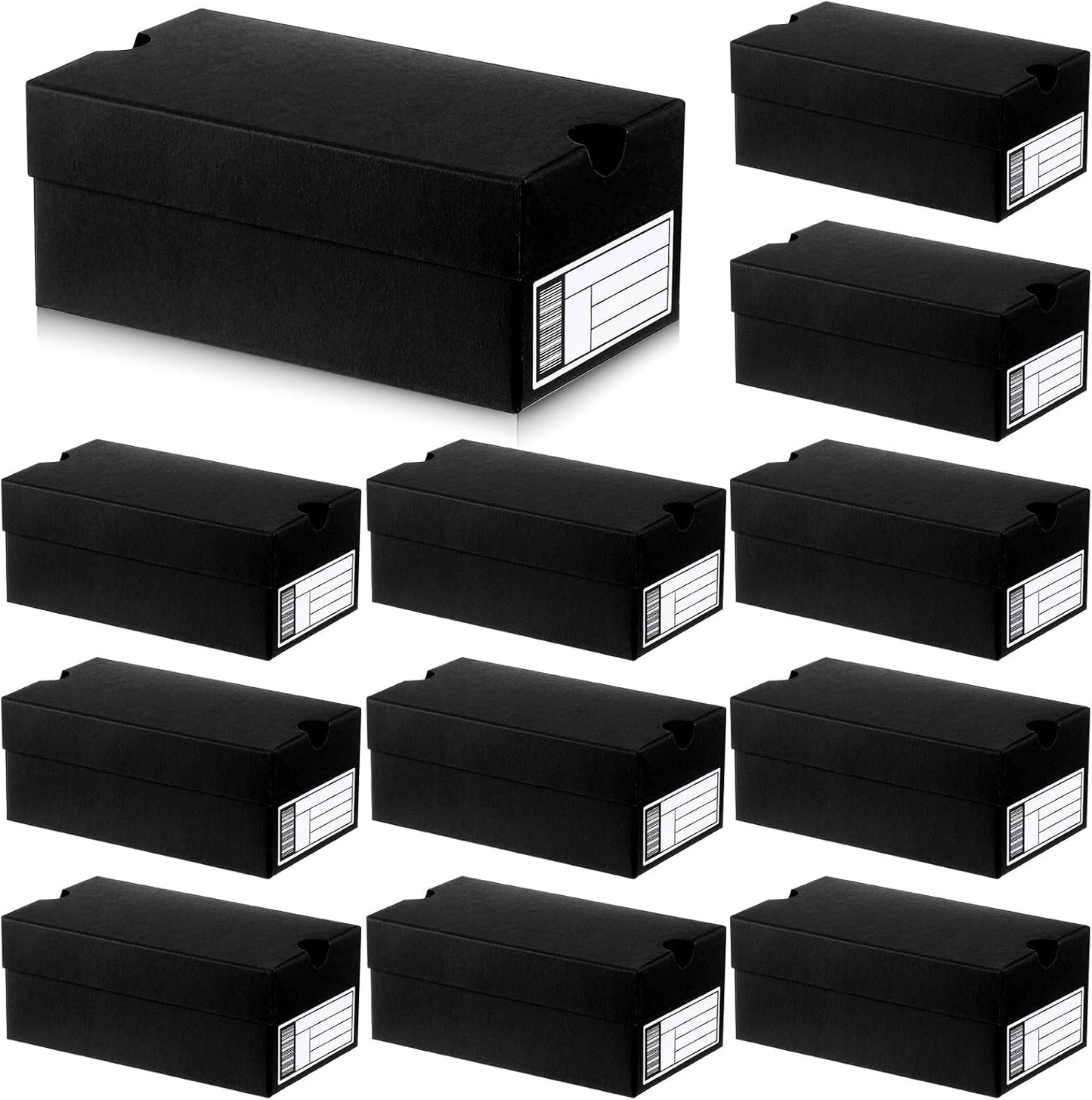 12 Sets Mini Shoe Gifts Boxes for Party Favors 6.1 x 3.9 x 2.5 Inches Sports Mini Sneaker Box with Editable Label for Candies Cookies Snacks(Black,6.1 x 3.9 x 2.5 Inches)