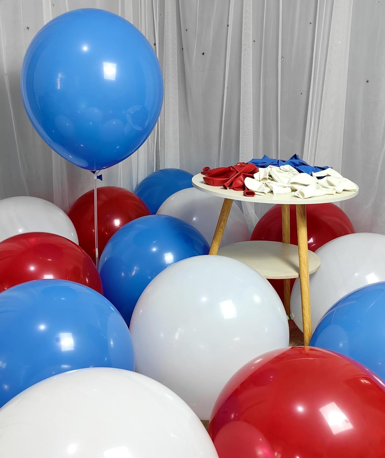90 Pack Red White Blue Balloons 18 inch 100 of each of the 3 colors Large Red White Blue Latex Party Balloon Bulk for Various Party Events Decorations