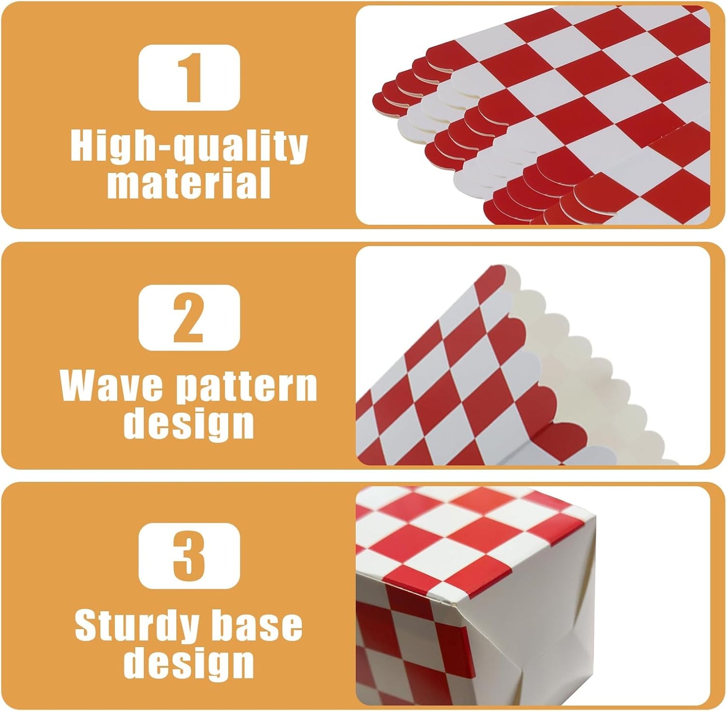 50 Pcs Popcorn Boxes Mini Paper Popcorn Box Cardboard Popcorn Container for Party Disposable Snack Candy Popcorn Bags Popcorn Holder for Movie Nights Birthday Wedding (Red Checkered)