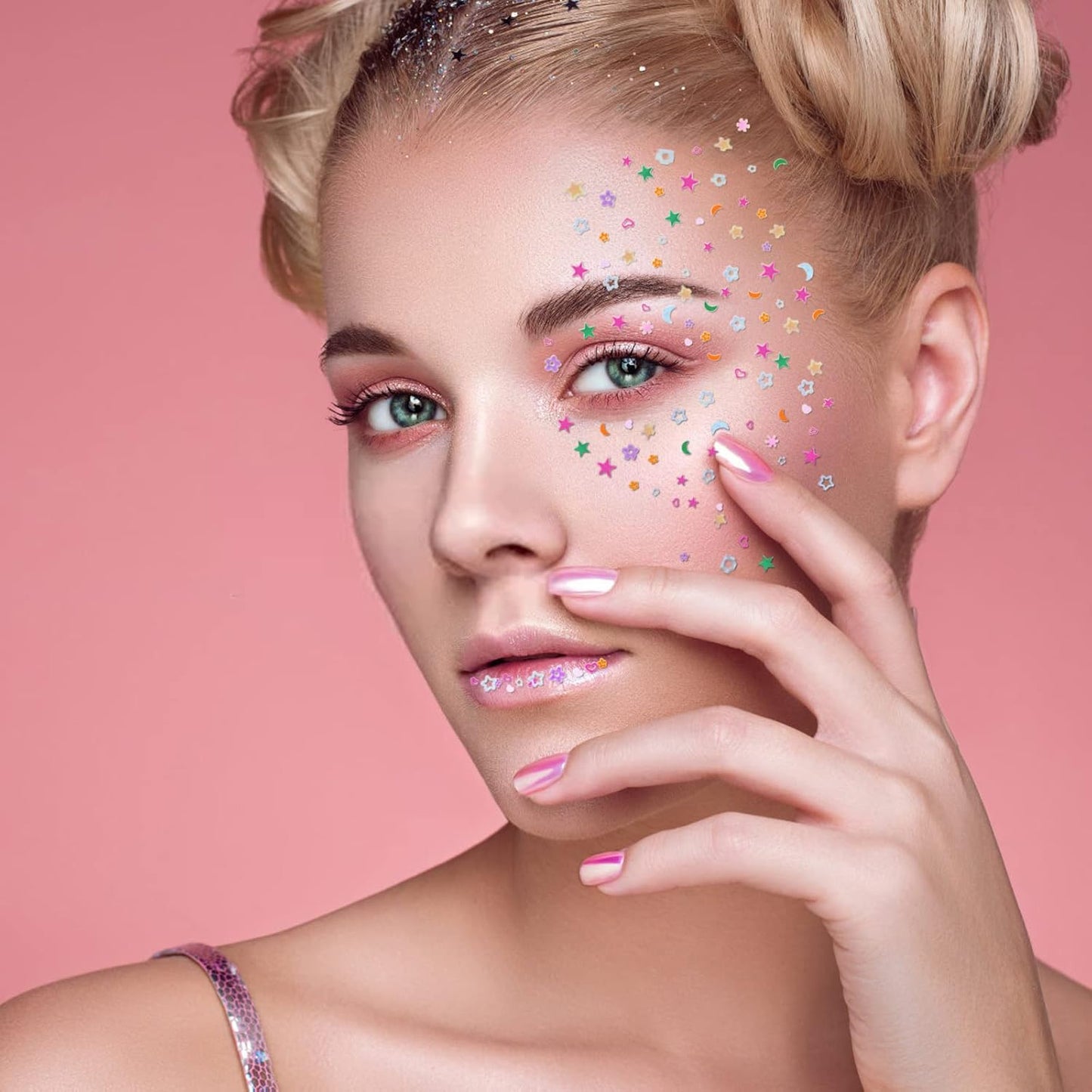 Multicolor Manicure Glitter Confetti 3.6oz/100g, Mixed Shapes Size 2-10mm for Party Decoration, DIY Crafts, Premium Nail Art Etc