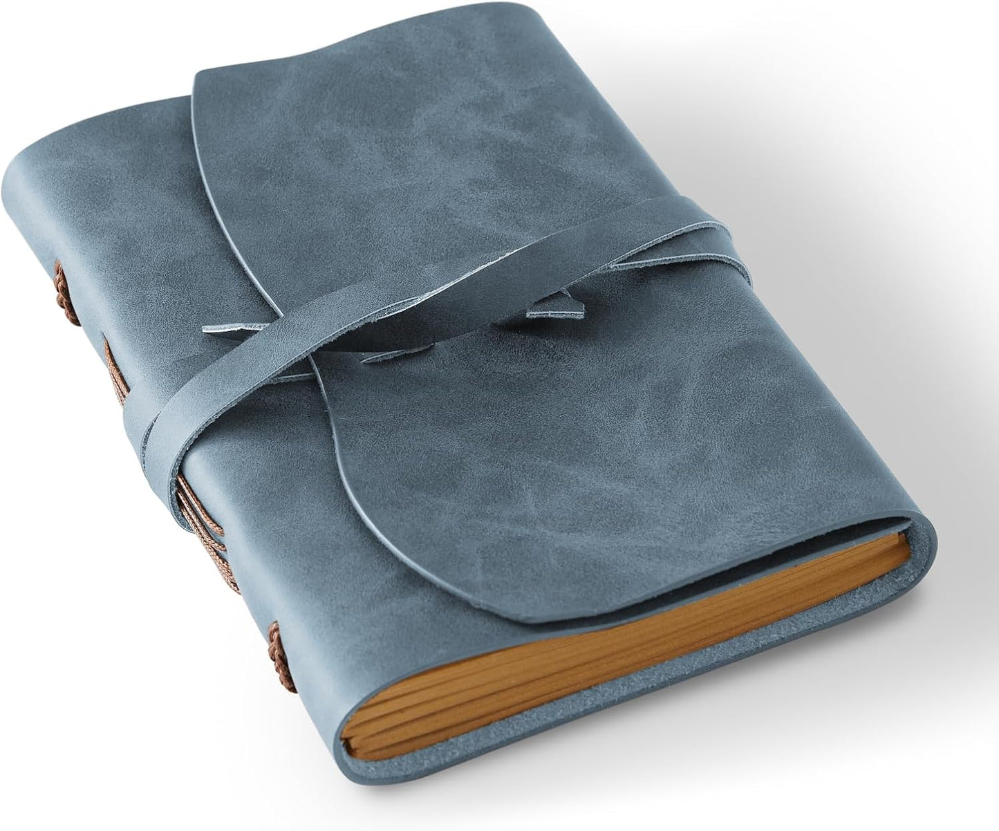 Leather Journal Notepad, Small Notebook 4.8x6.5 Inches, Mini Journal, Retro Premium Planner, Lined Diary Vintage Style, Ideal for Women and Men, Artists, Travelers, Navy Blue