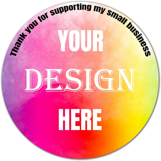 Custom 100-500 Stickers with Any Image Logo and Text. Personalized Labels for Business Logo, Thank You Notes (Circle, 1 Inch)