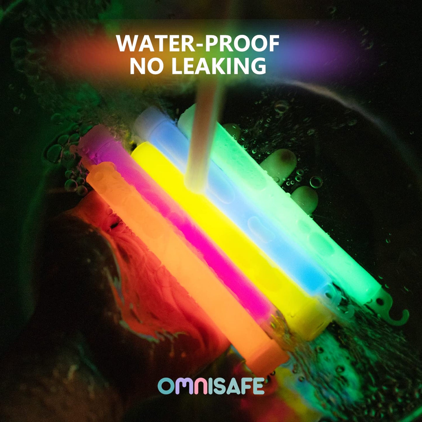 96 Ultra Bright Large Glow Sticks with 96 Black PE String, Multi Use Colourful 6 Inch Glowsticks for Parties, Camping, Emergency Glow Sticks For Blackout, Long-lasting Lighting Waterproof and