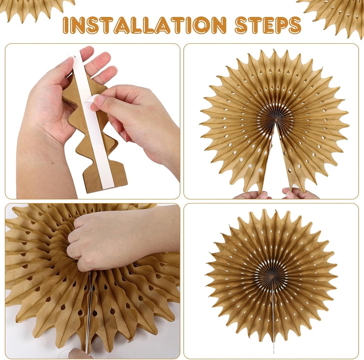 BestoFun 12PCS Paper Fans Neutral Green White Christmas Decorations Winter Party Decorations Tissue Paper Flowers Decorations for Winter Holiday Party Xmas Home Room Wall Hanging Décor