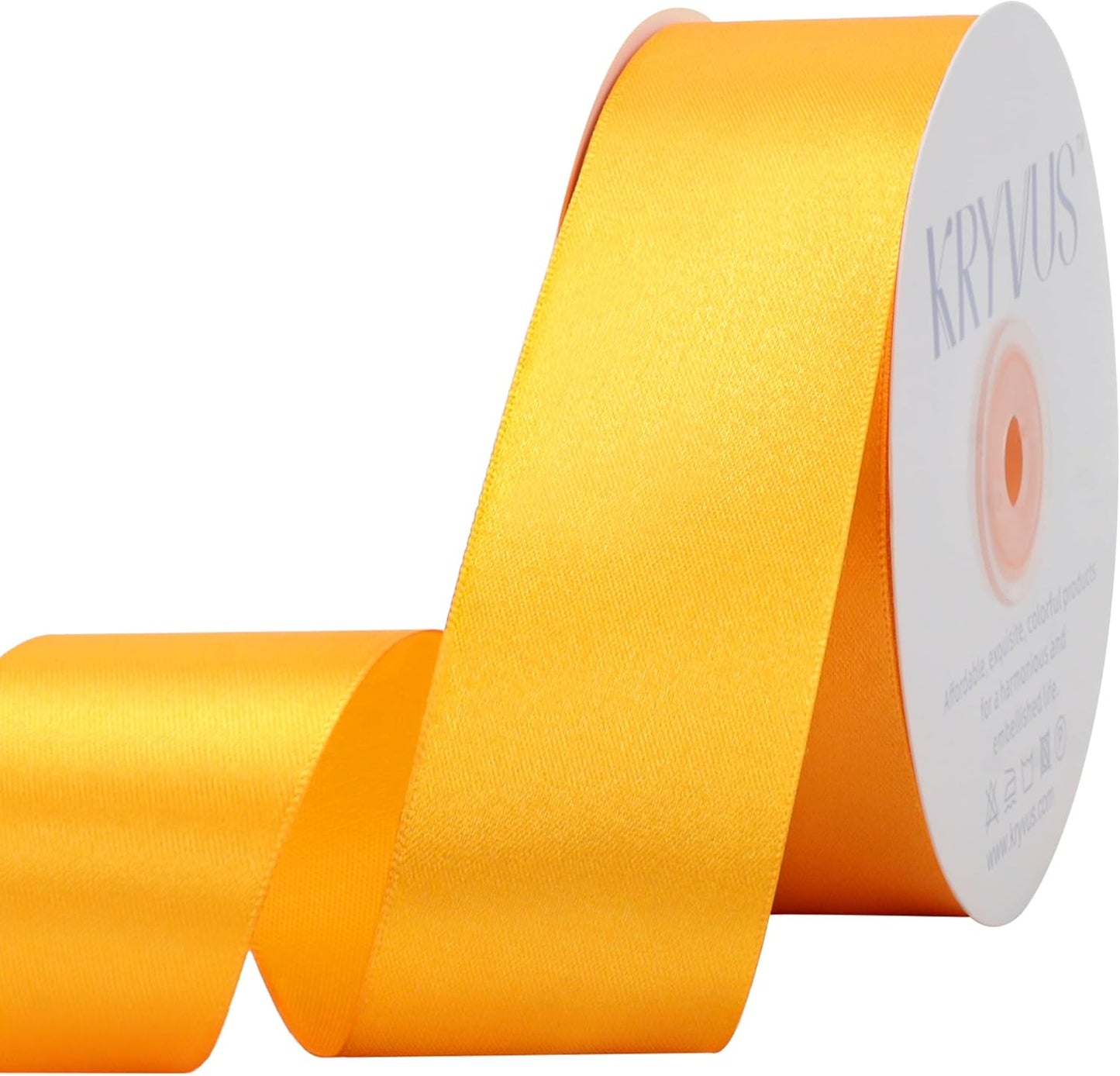 Yellow Satin Ribbon 1-1/2 inch X Continuous 50 Yards, Single Face Polyester Ribbon Perfect for Gift Wrapping, Flower Bouquet, Wedding Decor, Crafts, Bow Making, Sewing and More