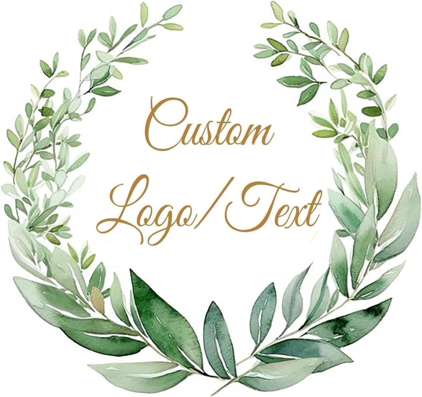 Custom Stickers for Weddings, Birthdays & Businesses - Personalized Labels with Your Logo - Waterproof, Fade and Heat Resistant - Pack of 100-1000 (Wreath D, 2.5 Inch)