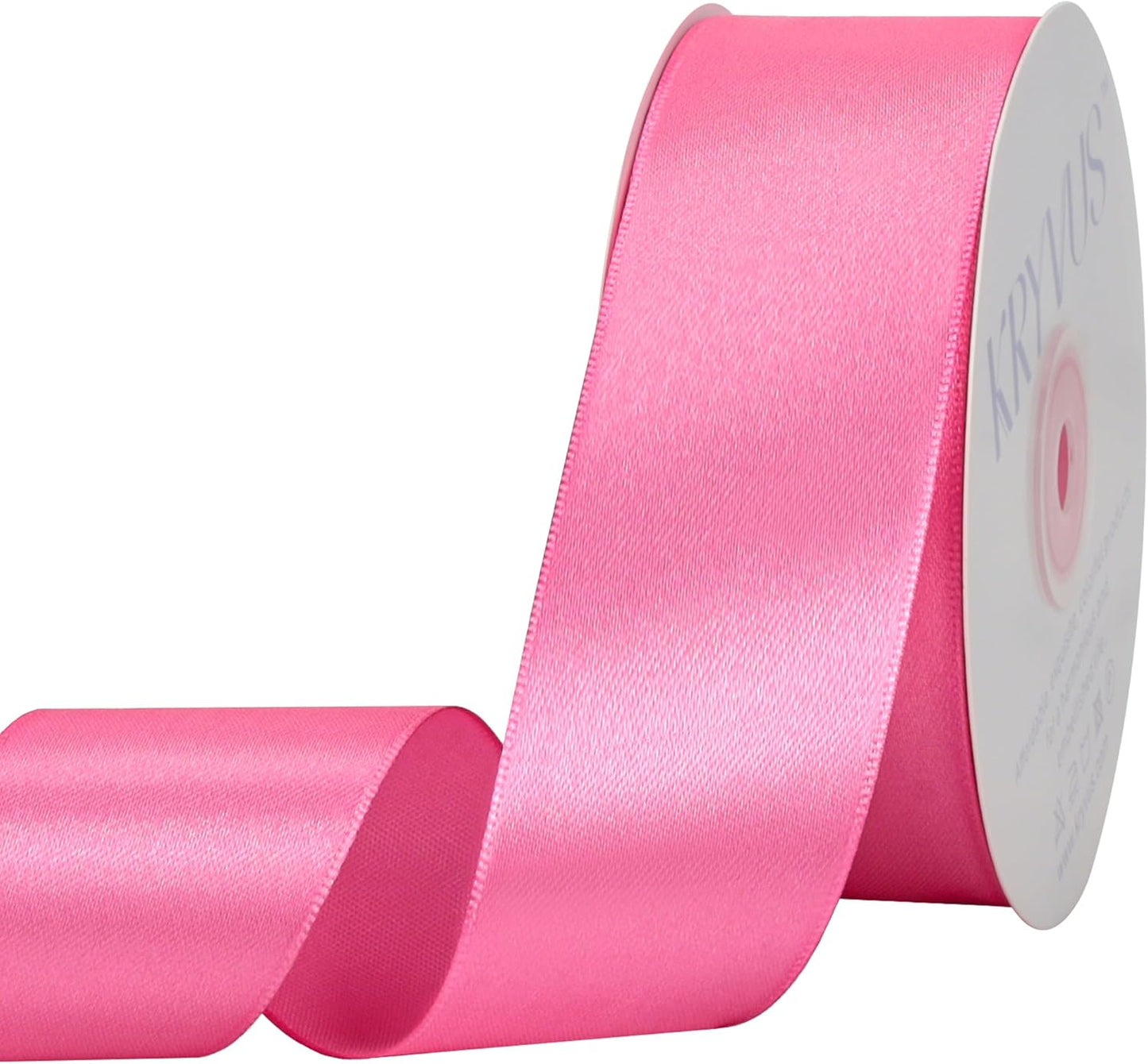 Hot Pink Satin Ribbon 1-1/2 inch X Continuous 50 Yards, Single Face Polyester Ribbon Perfect for Gift Wrapping, Flower Bouquet, Wedding Decor, Crafts, Bow Making, Sewing and More