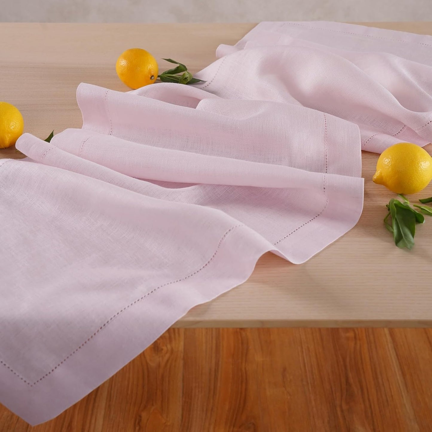 Pink Table Runner 90 inches Long – 100% Pure Linen Hemstitch 14 x 90 Inch Table Runner for Dining, Spring, Summer, Wedding Decorations, Gift – Elara