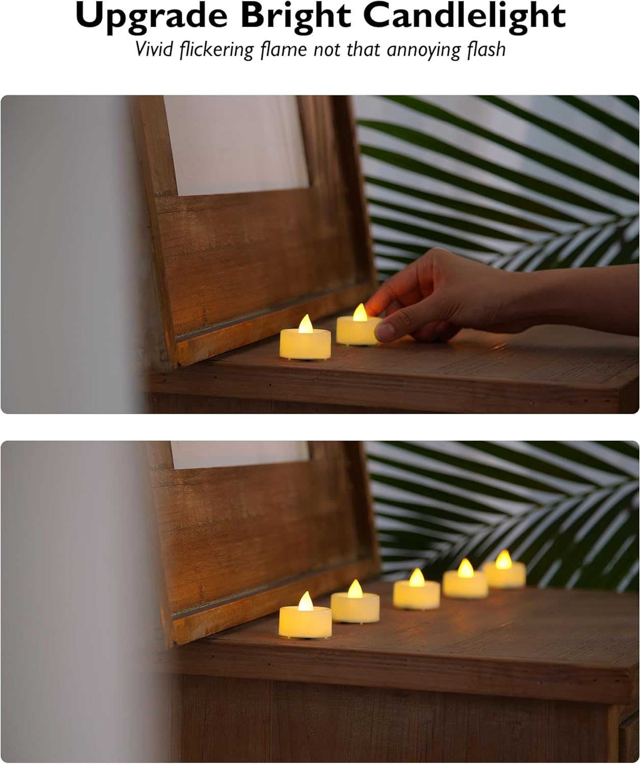 BEICHI Flameless Candles, 24Pack Battery Operated Candle, LED Tea Lights Candles Battery Operated, Flickering Fake Votives for Wedding Party Home Decor- Warm White, Ivory Base