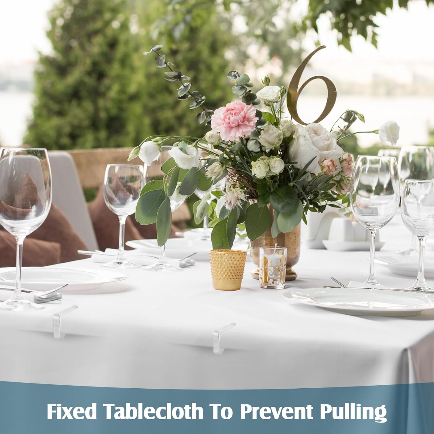 Wenqik 240 Pcs Tablecloth Clips Transparent Clear Plastic Table Cloth Holders Clips Table Cloth Clamps for Indoor Outdoor Birthday Home Wedding Camping Picnic Party Supplies