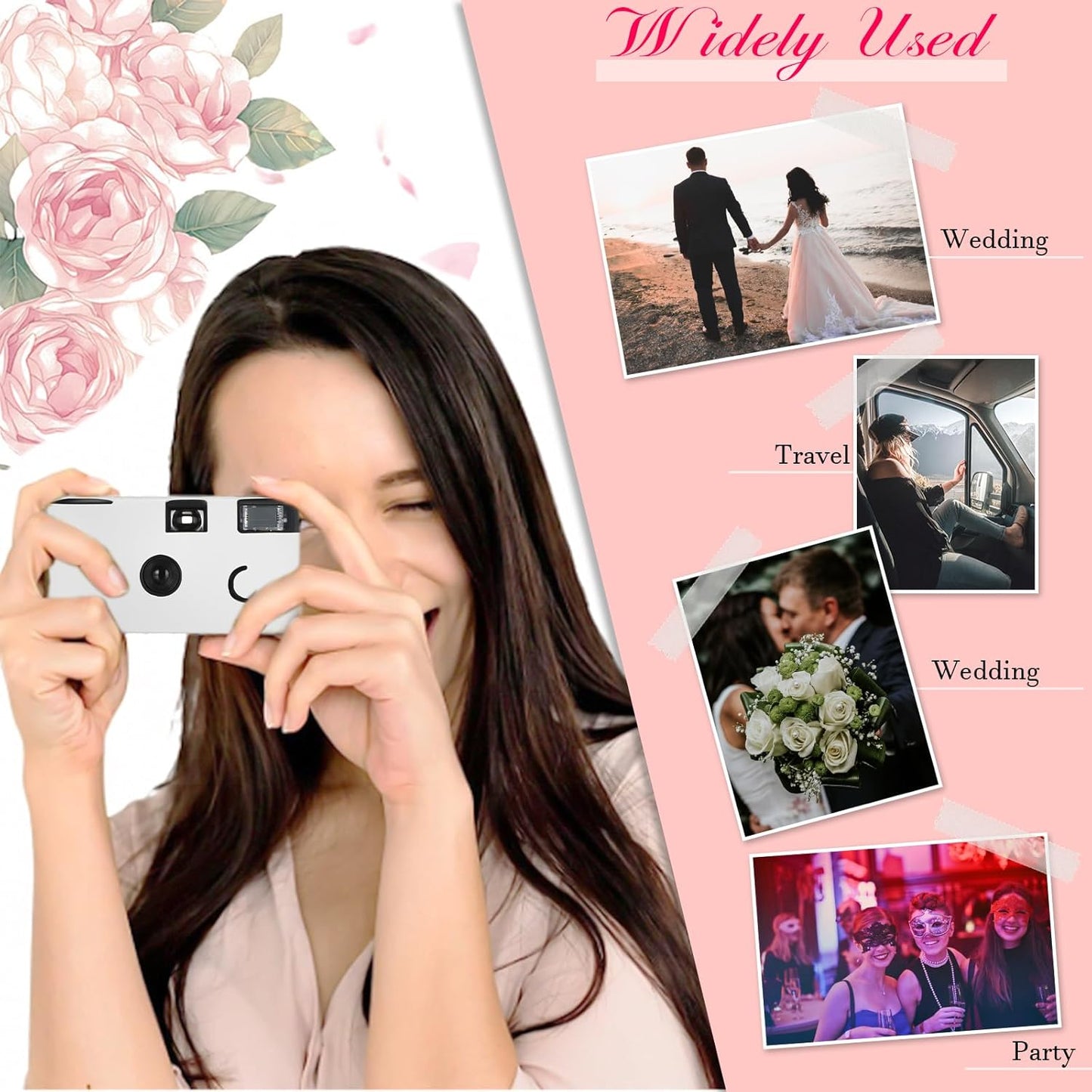 Kanayu 14 Packs DIY Disposable Cameras Bulk, White Single Use Camera with 35mm Iso 400 Film Bright Flash for Weddings, Baby Showers, Birthday Parties Anniversary Events, Easy to Use, Vintage