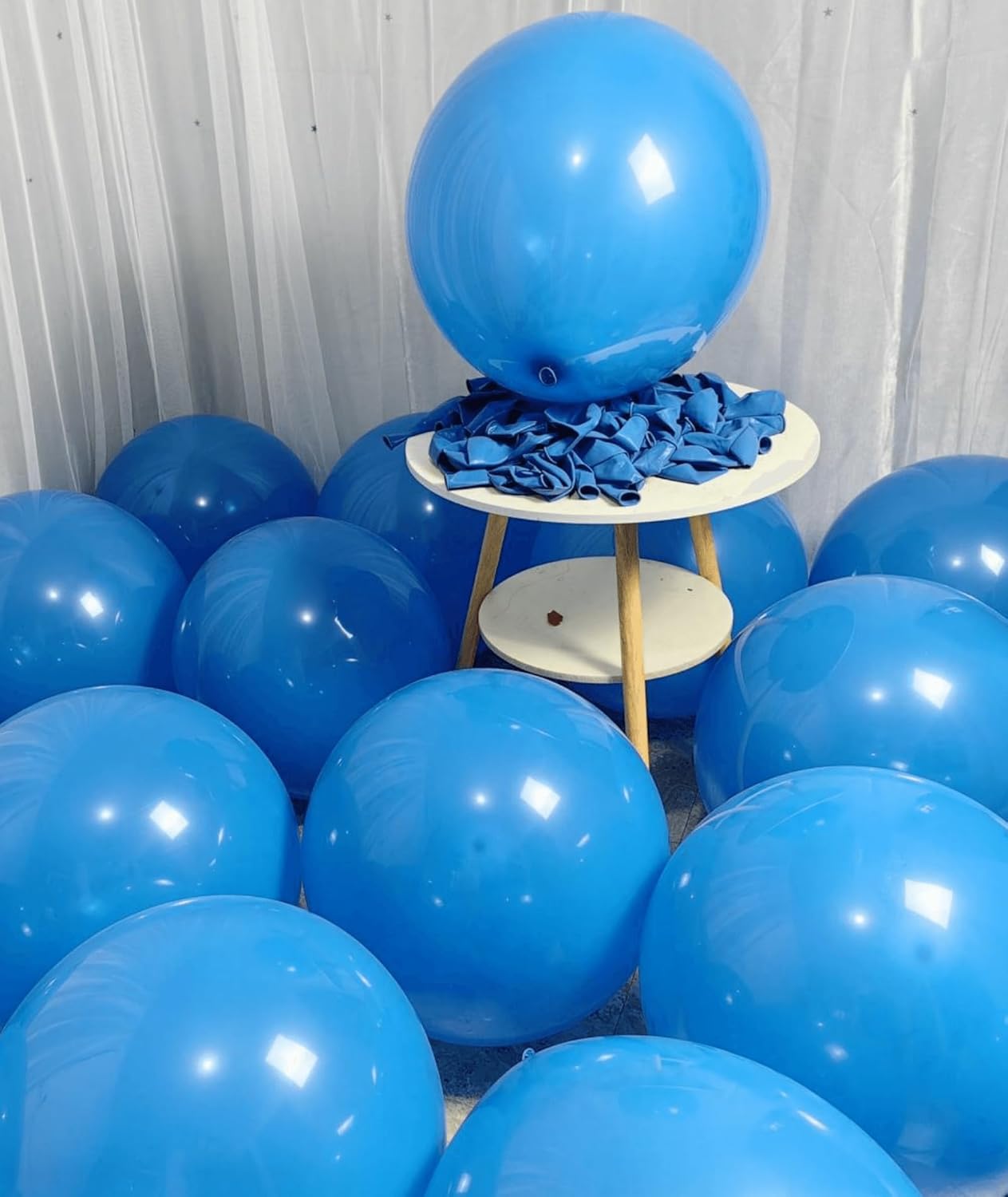 90 Pack Blue Balloons 18 Inch Blue Latex Big Balloons for Party Decorations and Events
