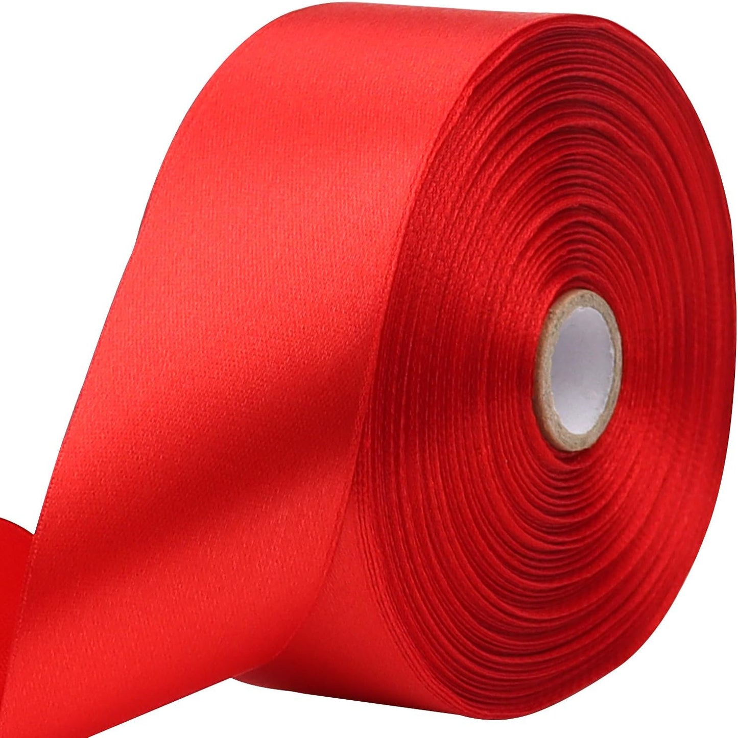 Red Solid Satin Ribbon 1-1/2 Inch 50 Yards Solid Polyester Fabric Ribbon for Gift Wrapping Wedding Christmas Baby Shower Birthday Party Decoration Handmade Immortal Flower Craft