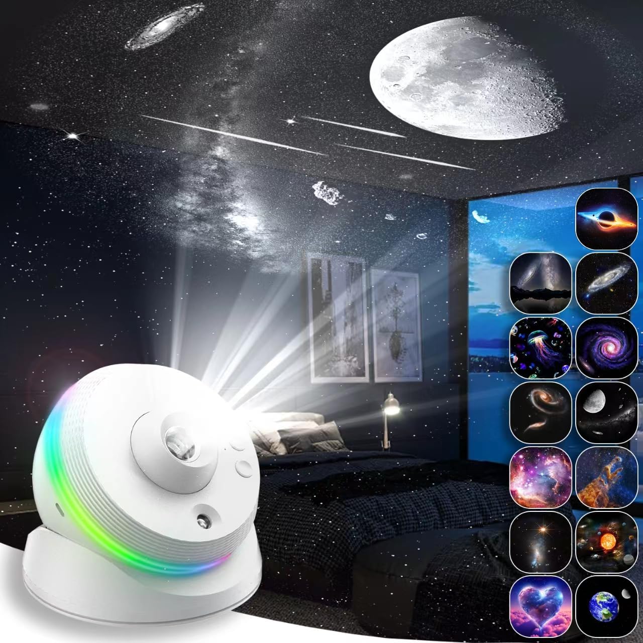 [6th Gen Upgraded] Meteor Galaxy Projector, 13 in 1 Planetarium Star Projector Galaxy Night Light with Realistic Starry Sky Constellation Nebula for Kids Bedroom Living Room Ceiling Decor