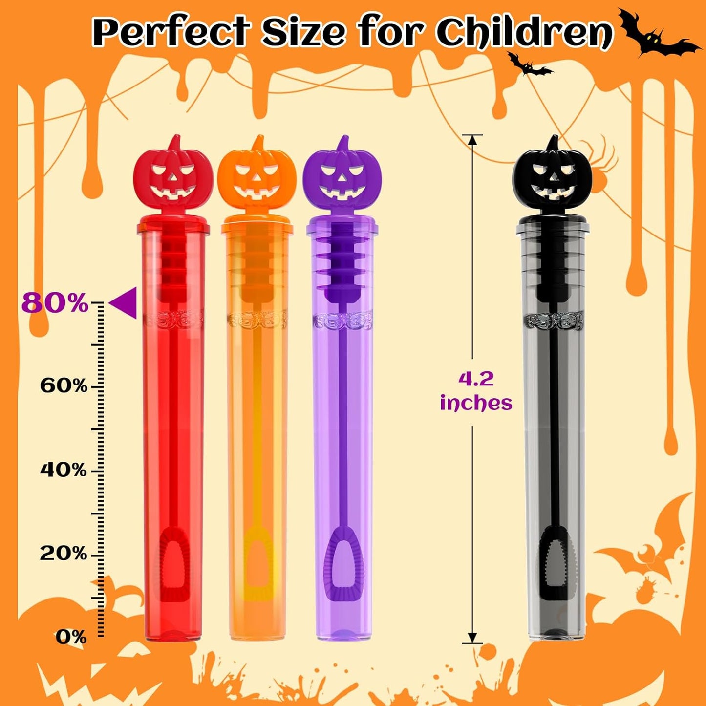 Shemira 80PCS Halloween Bubble Wands, Mini Bubbles Party Favors for Kids, Halloween Party Favors, Goodie Bag Stuffers, Classroom Prizes Gifts for Kids, Halloween Trick or Treat Toys Bulk