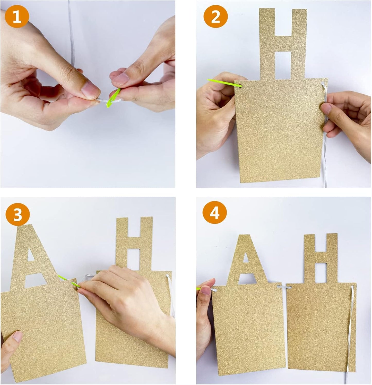 Birthday Photo Banner, Suitable for Kids and Adults Birthday Party Decoration, Annual Milestone Golden Happy Birthday Banner (gold)