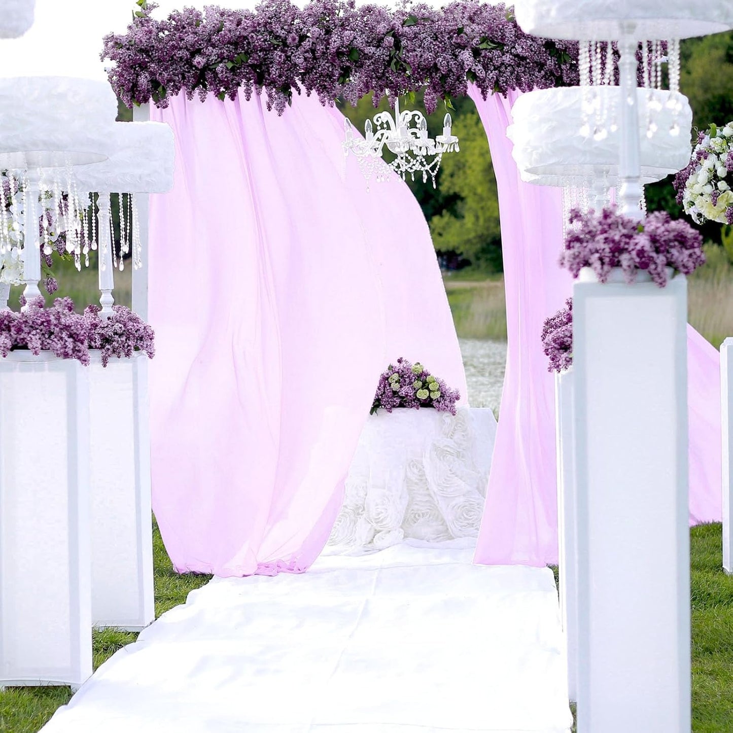 2 Panels Light Purple Backdrop Curtain, 10 x 7 Feet Background Curtains for Parties, Weddings, Baby Showers, Bachelorette Halloween, Christmas Birthday Party Photoshoot Backdrop Curtains Decorations