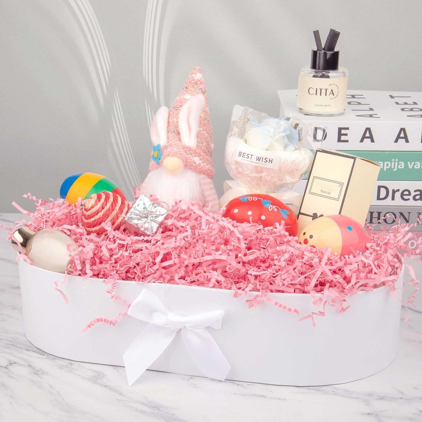 8.5oz Crinkle Paper Filler, Gift Baskets Gift Boxes Crafts Shredded Cut Paper Packaging Decorative Stuffing & Cushioning Confetti for Easter Birthday Wedding Party Favor Pink