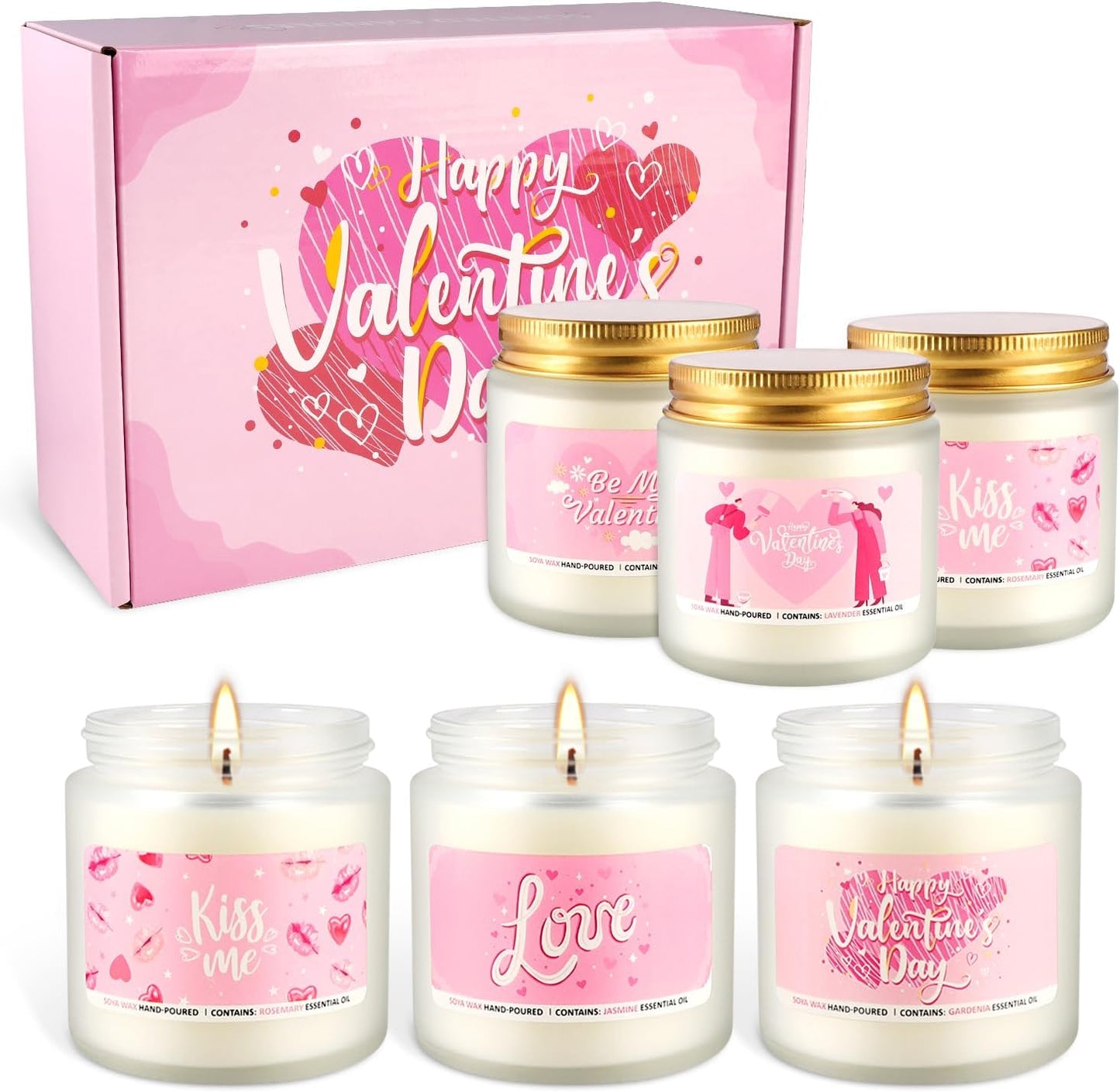 Candle Gifts,6pack Valentine's Scented Candle-Long Lasting Burning-Aromatherapy Candle for Men Husband Boyfriend,Romantic Gifts for Women, Girlfriend Wife,Mother,Home Decor,Anniversary