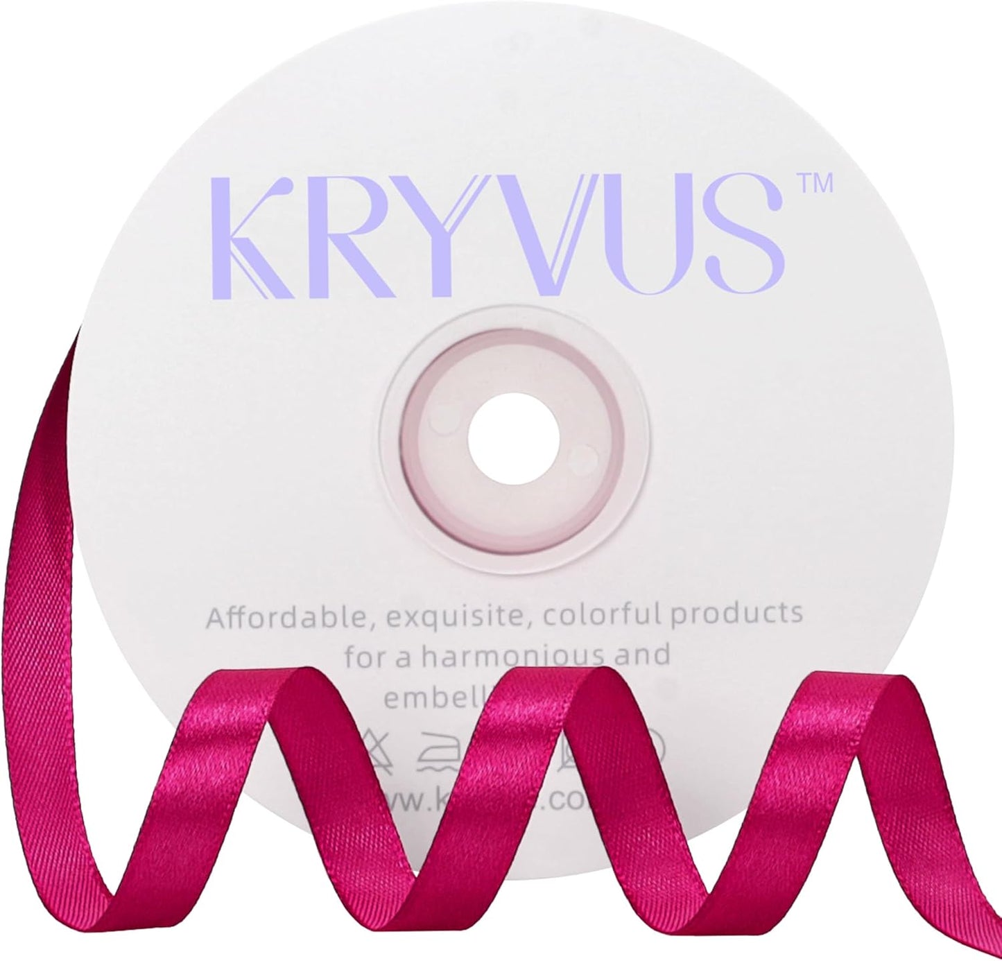 Rose Red Satin Ribbon 3/8 inch X Continuous 25 Yards, Single Face Polyester Ribbon Perfect for Gift Wrapping, Flower Bouquet, Wedding Decor, Crafts, Bow Making, Sewing and More