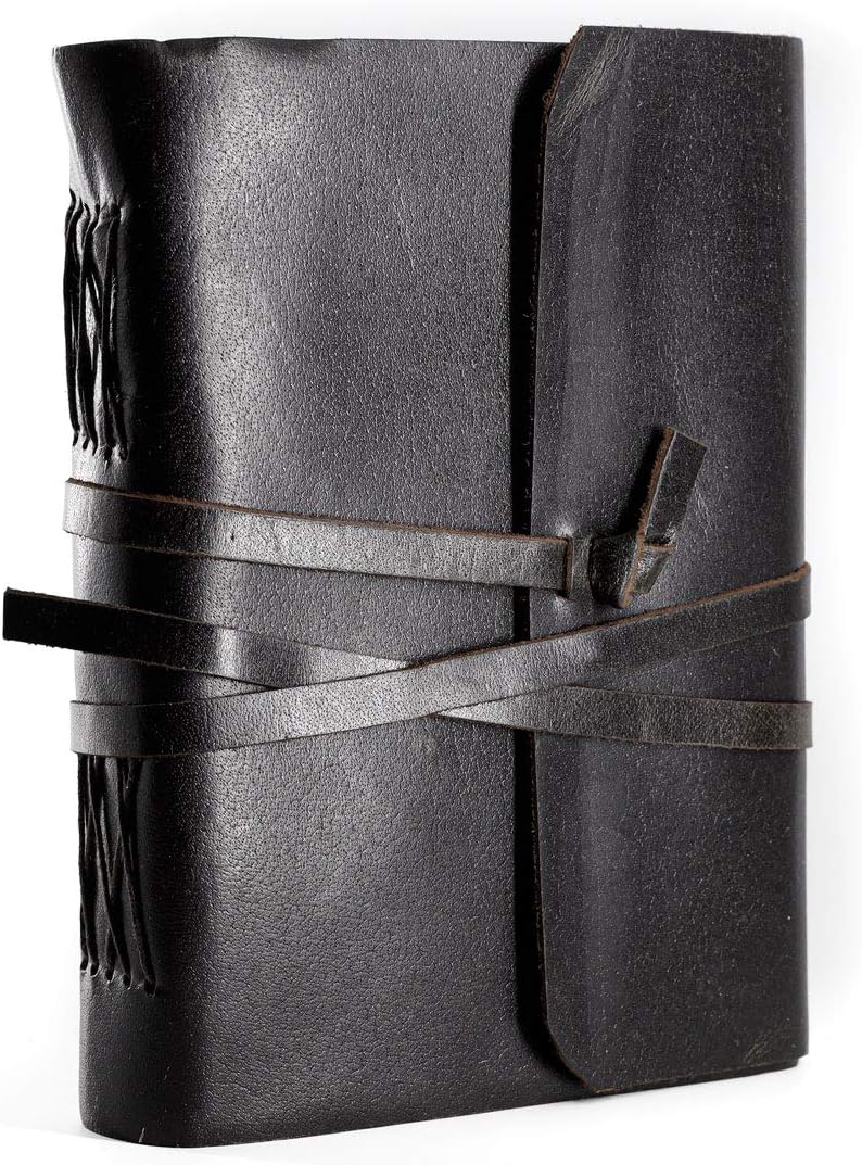 Handmade Leather Journal | Writing Notebook Diary | Bound Daily Notepad For Men & Women Unlined Paper Medium, writing pad for artist, sketch