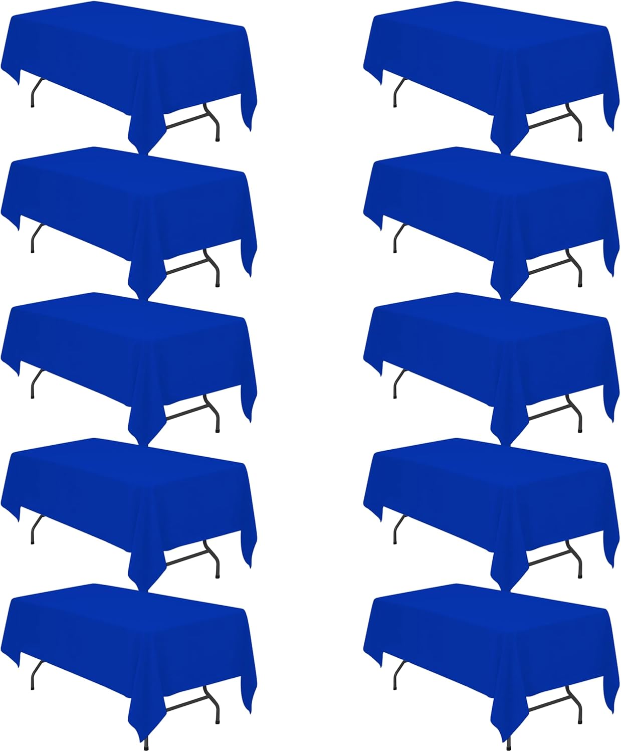 BRILLMAX 10 Pack Royal Blue Tablecloths for 6 Foot Rectangle Tables 60 x 102 Inch - 6ft Rectangular Bulk Linen Polyester Fabric Washable Cloth Cover for Wedding Reception Banquet Birthday Party