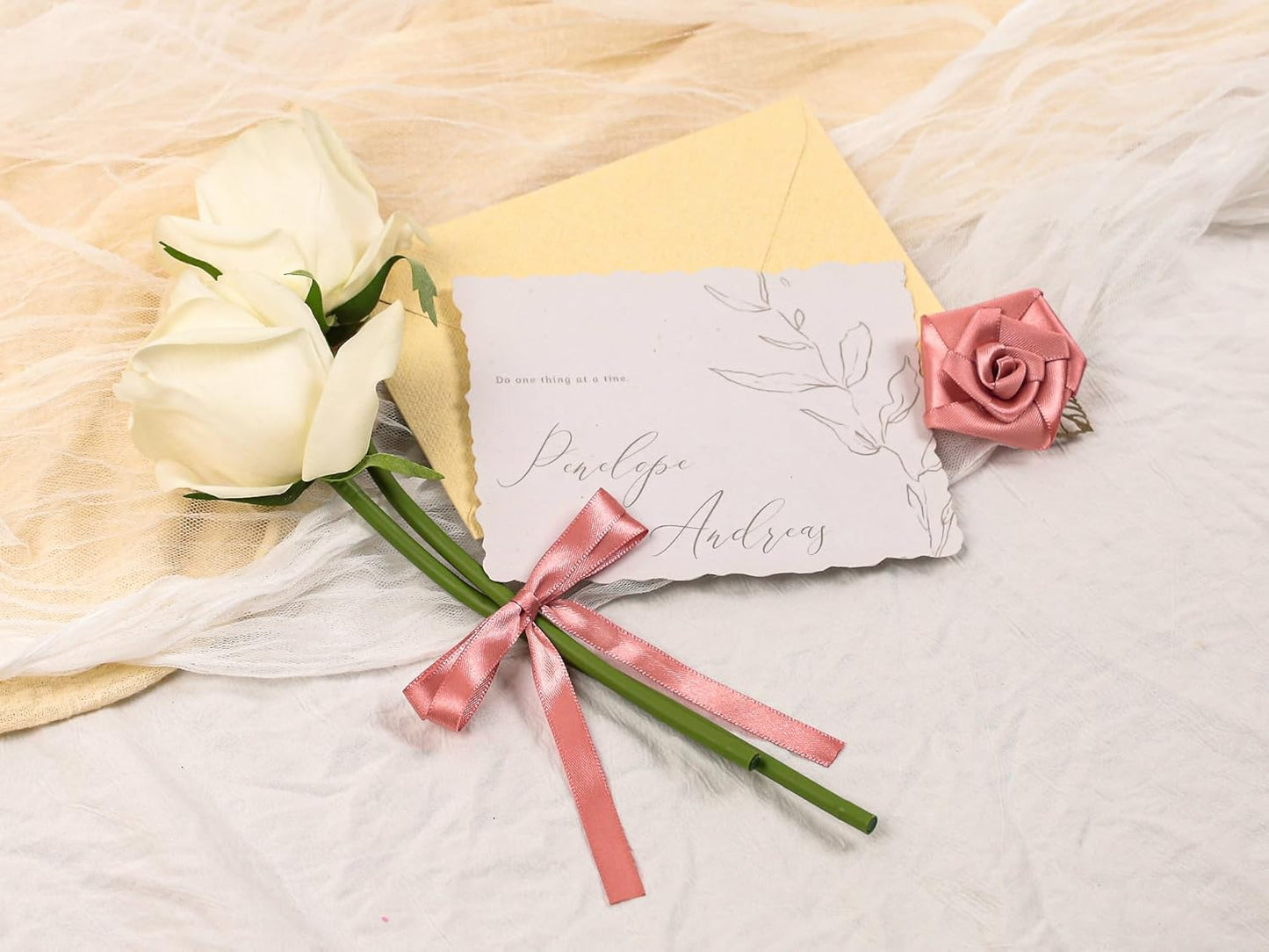 Rose Gold Satin Ribbon 3/8 inch X Continuous 50 Yards, Single Face Polyester Ribbon Perfect for Gift Wrapping, Flower Bouquet, Wedding Decor, Crafts, Bow Making, Sewing and More