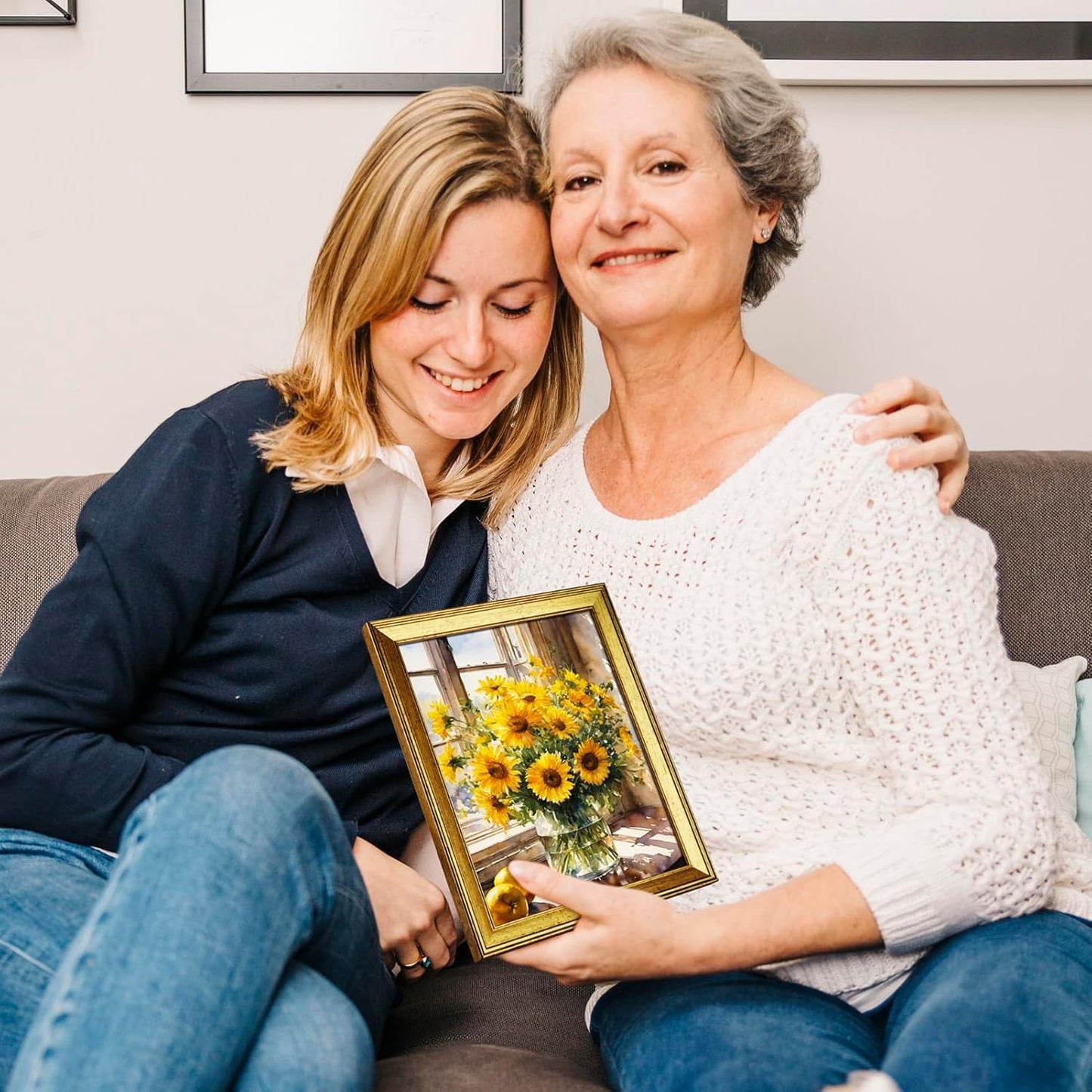 TWING 8x10 Gold Picture Frames Set of 6,Rustic Gold Frames Display Pictures 5x7 with Mat or 8x10 without Mat,Tabletop Display and Wall Mounting Collage Photo Frame Set for Wall Gallery