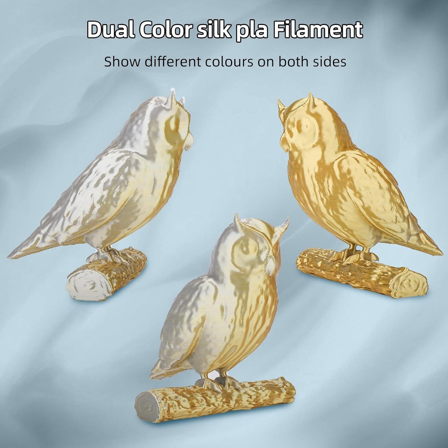 3D Printer Filament Bundle, Silk PLA Filament 1.75mm, Dual Color Filament 200gX 4 Spools Silk Filament Bundle Multicolor