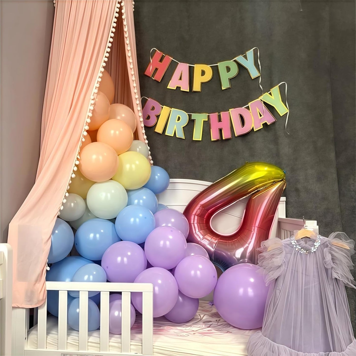 Pastel Rainbow Balloons, 60Pcs Colorful Macaron Pink Orange Yellow Green Blue Purple Balloons Birthday Decor, 12 Inch Multicolor Assorted Colors Latex Balloon for Wedding Baby Shower Party Decorations