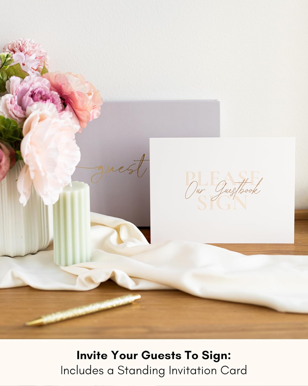 Lamare Wedding Guest Book – Polaroid Guest Book for Wedding Reception, Baby Shower, Birthday, Bridal Shower and Special Event Guestbook – A Stylish Sign in Book for Party - Lined Page