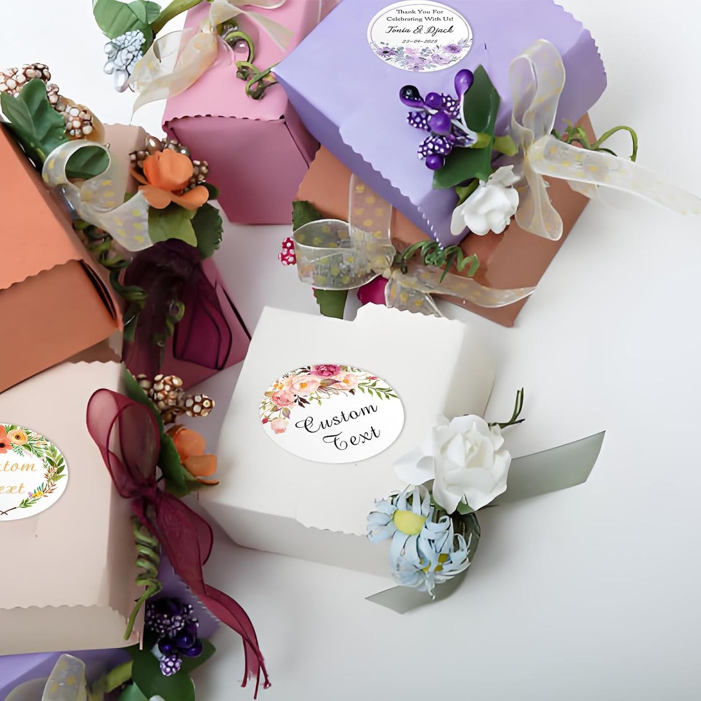 Custom Stickers Wedding Favors Personalized Labels for Business Logo 50-1000PCS Customized Vinyl Label Stickers Waterproof for Wedding Birthday Party