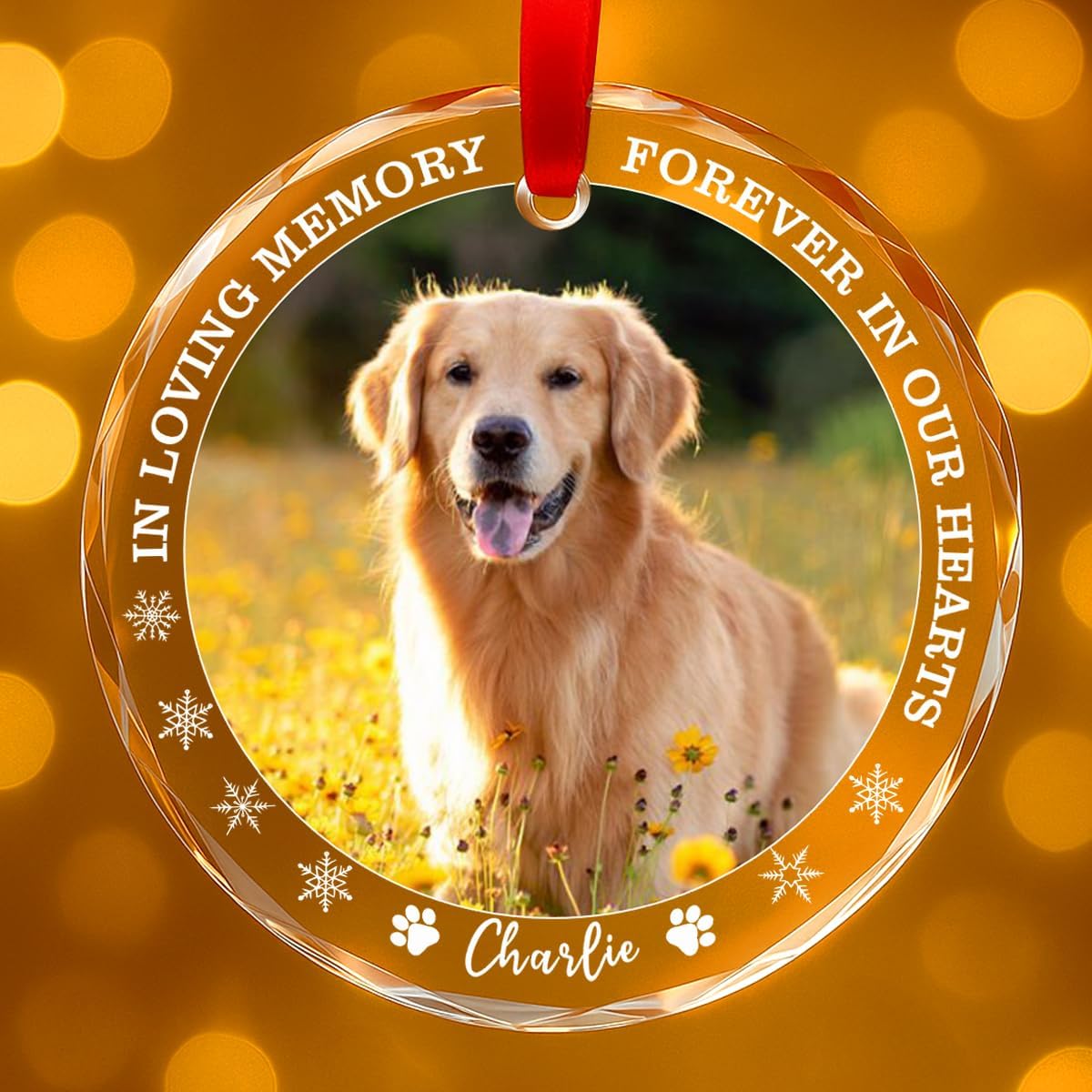 Personalized Dog Memorial Glass Ornaments, Pet Sympathy Gifts, Pet Remembrance Ornaments, Loss of Puppy Remembrance, Passing Away Gift, Dogs Lover Sympathy Gift 2025 (P3)