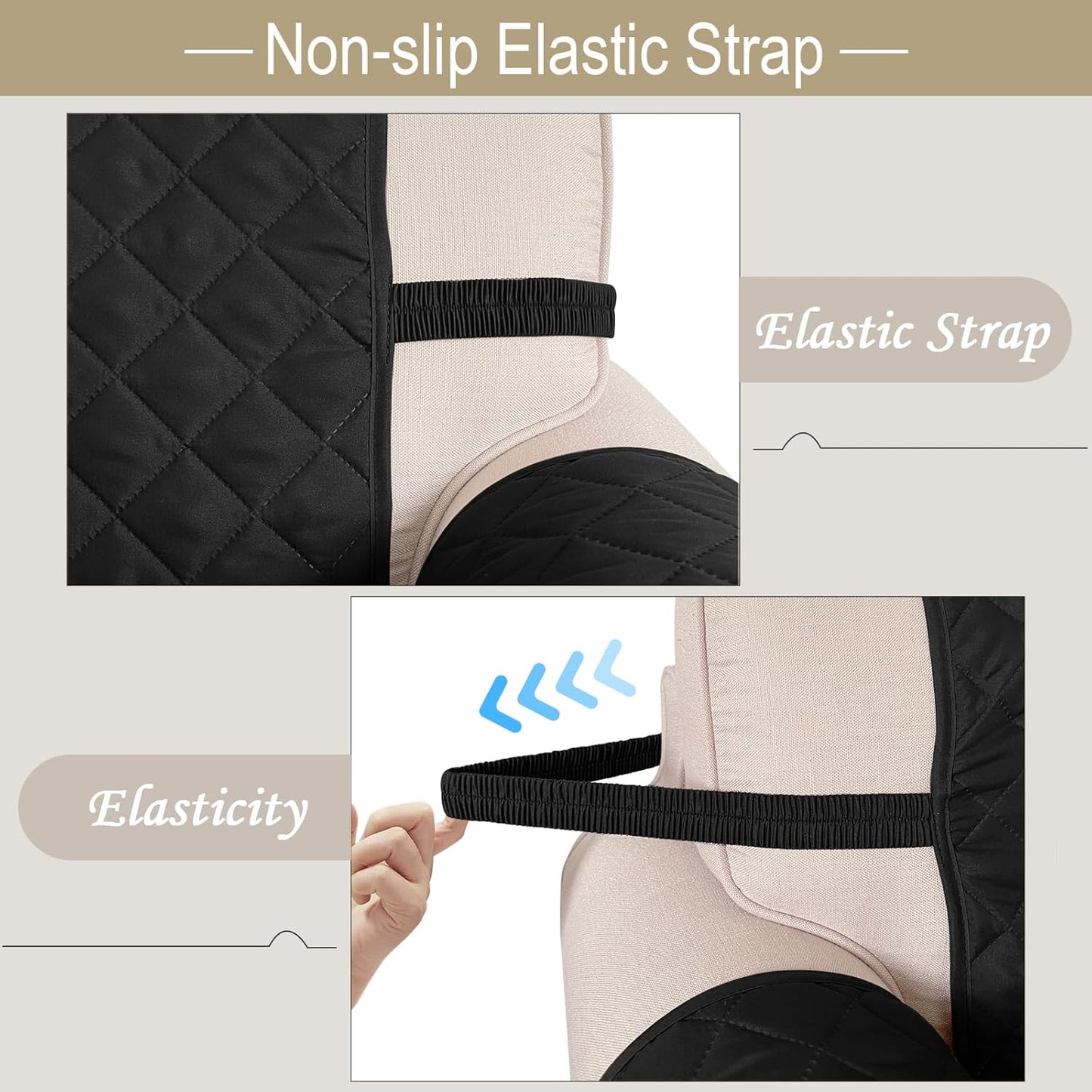 Reversible 4 Seater Sofa Cover 91 Inch Large Couch Cover Furniture Protector(Sofa XX-Large,Black/Grey)