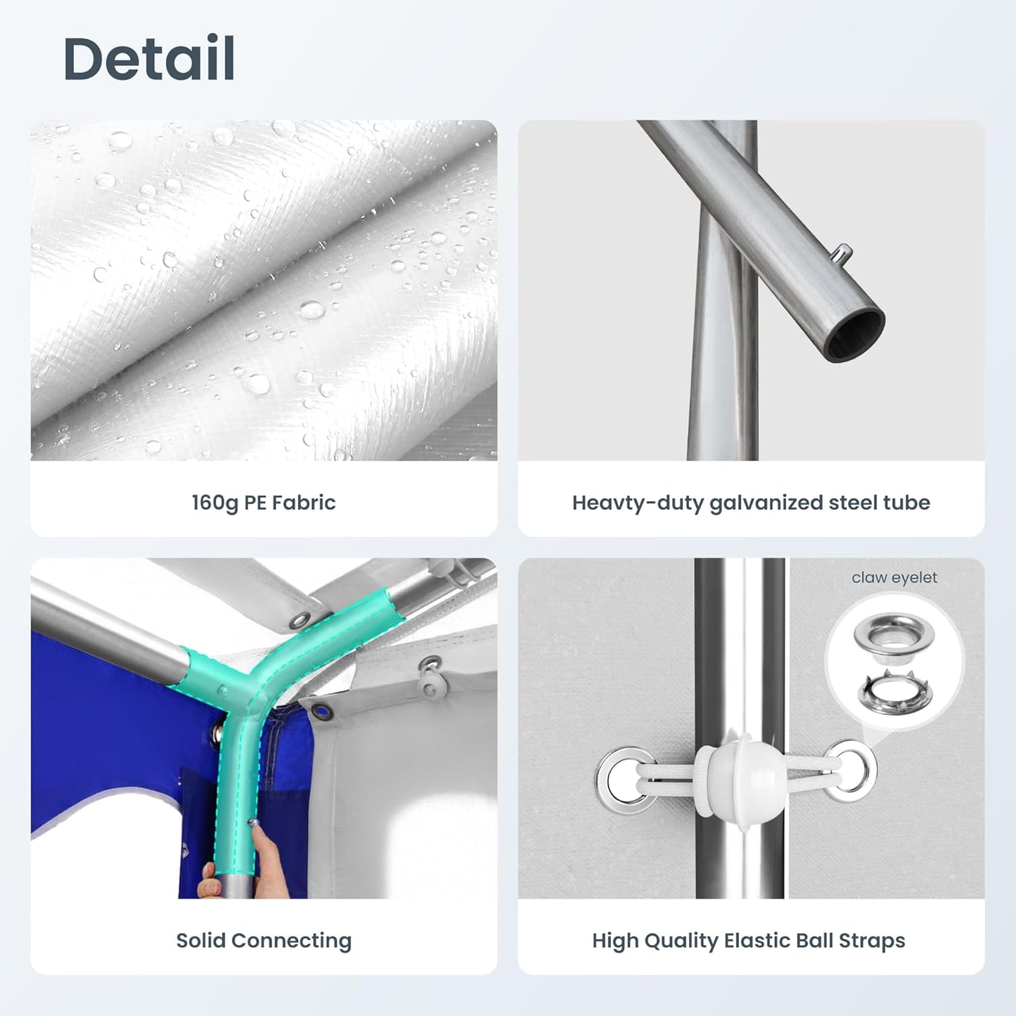 PHI VILLA 32'x16' Outdoor Heavy Duty Party Tent Large Commercial Canopy Wedding Event Shelter with Removable Sidewalls & 4 Storage Bags for Patio Outdoor Garden Events, Blue