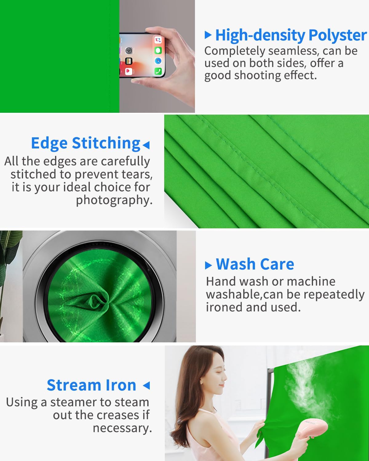 HEMMOTOP 7x5 ft Green Screen Stand Kit, 6.5x5 ft Green Screen Backdrop with Stand for Streaming, Gaming, Zoom, Portable Greenscreen Background Kit with Clips & Carrying Case