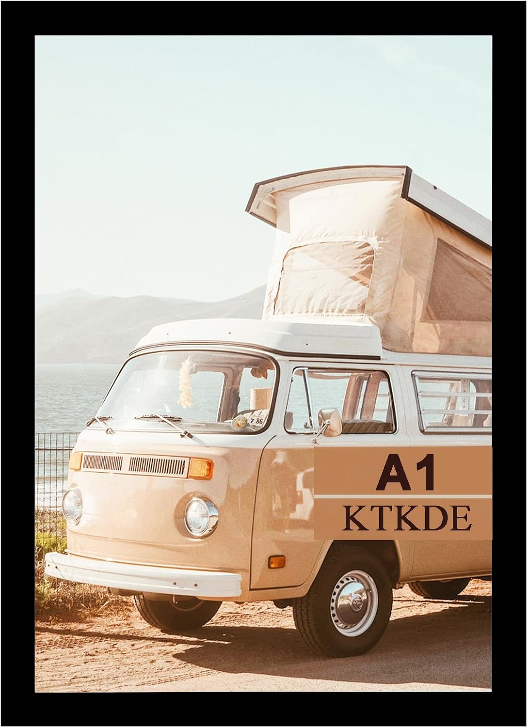 KTKDE A1 Black Modern Picture or Poster Frame,23.4x33 Poster Frame Black Woodgrain, Vertical & Horizontal Wall Hanging Large Picture Frame for Photos, Posters & Art Prints