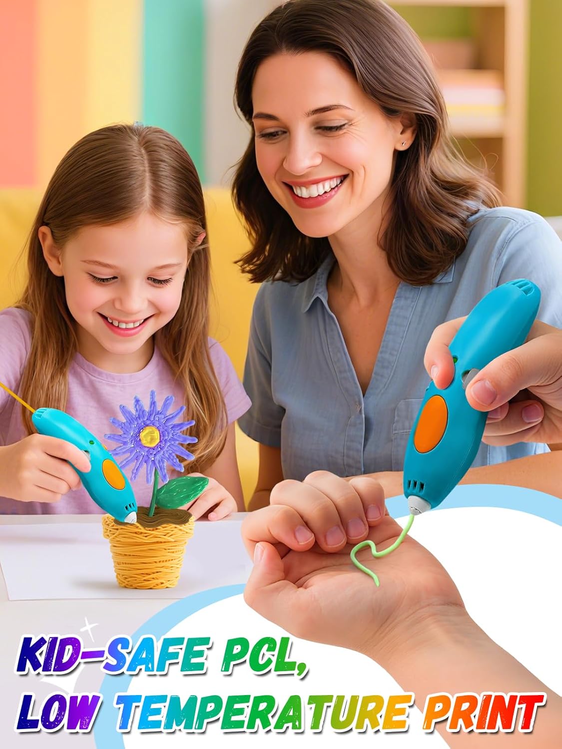 Biubee 32 Colors 3D Pen Filament Refills Compatible with 3Doodler Start+ Only - Safe & Low Temperature PCL, 2.5mm 3D Printer Doodler Pen Refill Packs for Kids Birthday Christmas Gift, 160pcs